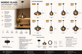 Lampade a sospensione LED in vetro nordico: Illuminazione elegante