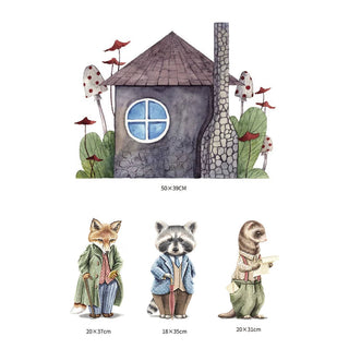 Nordic Forest Animals Kids Room Wall Decal Set