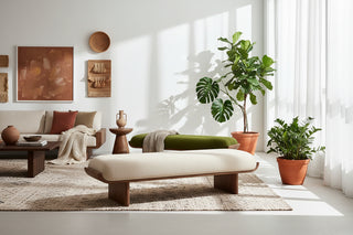 Nordic Solid Wood Upholstered Bench