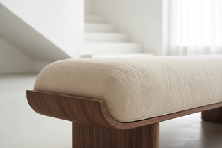 Nordic Solid Wood Upholstered Bench