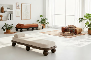 Nordic Solid Wood Upholstered Long Bench
