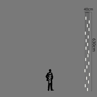 Lampadario a LED minimalista a goccia lunga per scale