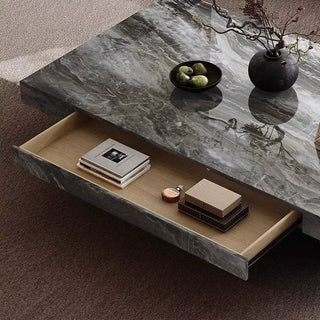 Marble rectangular stone coffee table