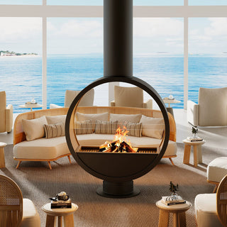 Suspended Pearl Fireplace – 360° Free Rotation (Indoor Use)