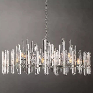 K9 Crystal Brass Metal Chrome / Black Chandelier