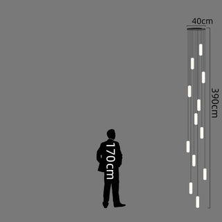 Lampadario a LED minimalista a goccia lunga per scale