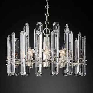 K9 Crystal Brass Metal Chrome / Black Chandelier