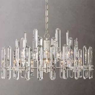 K9 Crystal Brass Metal Chrome / Black Chandelier