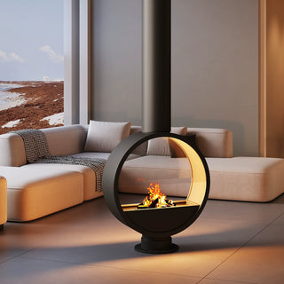 Suspended Pearl Fireplace – 360° Free Rotation (Indoor Use)