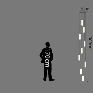 Lampadario a LED minimalista a goccia lunga per scale