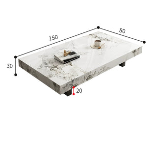 Marble rectangular stone coffee table
