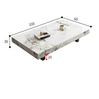 Marble rectangular stone coffee table