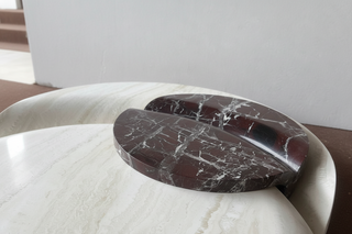 Luxury Marble Sculptural Coffee Table – Organic Round Designer Table