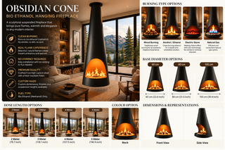 Tine Chrochta Bio-Eatánóil Obsidian Cone