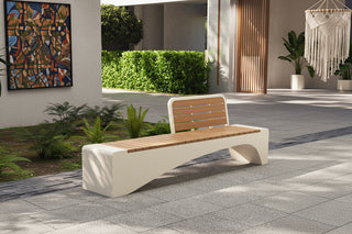 Outdoor Garden Bench with Backrest – 
