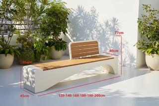 Outdoor Garden Bench with Backrest – 