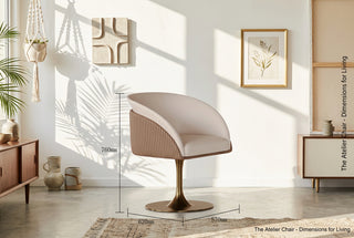 Pedestal Dining Armchair with Fluted Upholstered Back-GraffitiWallArts