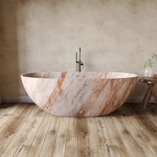 Positano Brown Marble Freestanding Bathtub-Graffitiwallarts