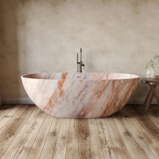 Positano Brown Marble Freestanding Bathtub-Graffitiwallarts