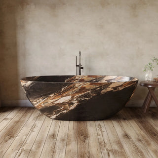 Positano Brown Marble Freestanding Bathtub-Graffitiwallarts