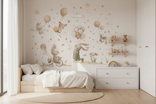 Rabbit Fox Balloon Wall Stickers for Kids