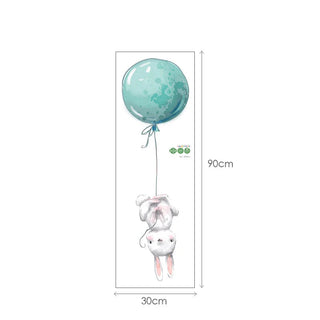 Rainbow Weather Bunny Wall Stickers for Kids-GraffitiWallArts