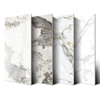 Real Marble Bridge Dining Table – Solid Stone Slab, 4cm Thickness-GraffitiWallArt