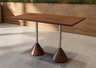 Retro Solid Wood Booth Sofa and Steel Table Set for Restaurants and Cafes
