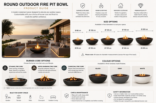 Round Outdoor Fire Pit Bowl – Customisable Ethanol, Wood & Charcoal Burner