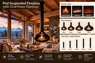 Pod Suspended Fireplace with Oval Front Opening - GraffitiWallArts.com