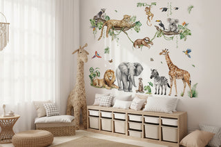 Safari Animal Tree Wall Stickers for Kids