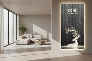 Reindeer Night Digital Wall Clock – LED Electronic Clock with Radio