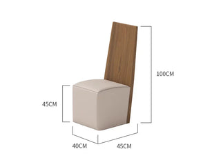 Sculptural Teak & Leather Dining Chair