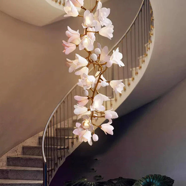 Floral Bunch Staircase Chandelier Lighting