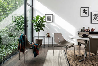 Sling Dining Chair with Polished Stainless Steel Frame-GraffitiWallArts