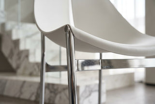 Sling Dining Chair with Polished Stainless Steel Frame-GraffitiWallArts