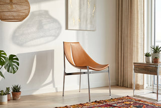 Sling Dining Chair with Polished Stainless Steel Frame-GraffitiWallArts