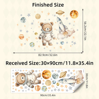 Space Astronaut Bear Wall Sticker for Kids