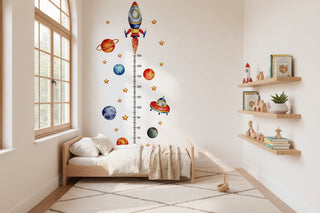 Space Rocket Kids Growth Chart Wall Decals