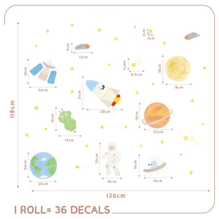 Spaceship Rocket Kids Room Wall Decal Sticker