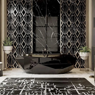 Stainless Steel Diamond Shaped Freestanding Bathtub Porcelain Metal Luxury Soaking Tub-Graffitiwallarts.com