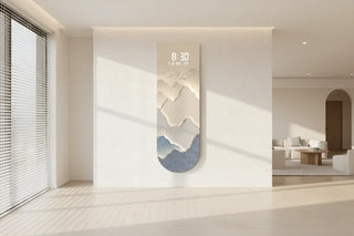 Sunlit Golden Mountain LED Wall Art Clock – Touch Digital Modern Decor - GraffitiWallArts.com
