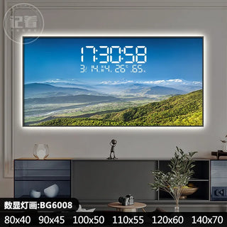 Sunrise Sunset Mountain Digital Wall Clock – LED Calendar Scenic Display-GraffitiWallArts.com