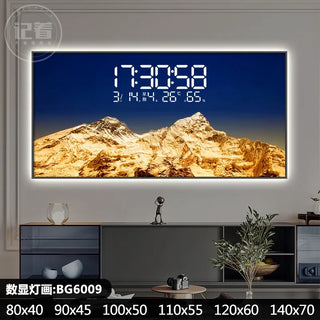 Sunrise Sunset Mountain Digital Wall Clock – LED Calendar Scenic Display-GraffitiWallArts.com