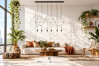 Wireflow LED Chandelier – Staircase Pendant in 6 Head Configurations