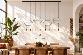 Wireflow LED Chandelier – Staircase Pendant in 6 Head Configurations