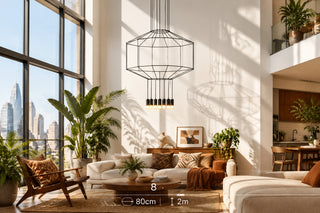 Wireflow LED Chandelier – Staircase Pendant in 6 Head Configurations