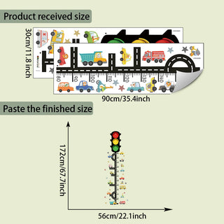 Traffic Light Car Height Chart Wall Stickers for Kids-GraffitiWallArts