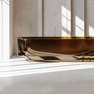 Transparent Resin Freestanding Bathtub Tea Brown Soaking Tub-Graffitiwallarts