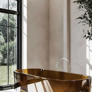 Transparent Resin Freestanding Bathtub Tea Brown Soaking Tub-Graffitiwallarts